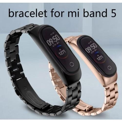 For Xiaomi Mi Band 5 Strap Metal Wristbands Stainless Steel Bracelet For Mi Band5 Strap Correa for Miband 5 Wrist Bands Pulsera