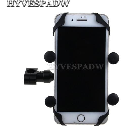 Motorbike Handlebar Clip Stand Mount Cell Phone Holder Bracket Universal Motor Rear View Mirror Phone GPS Holder