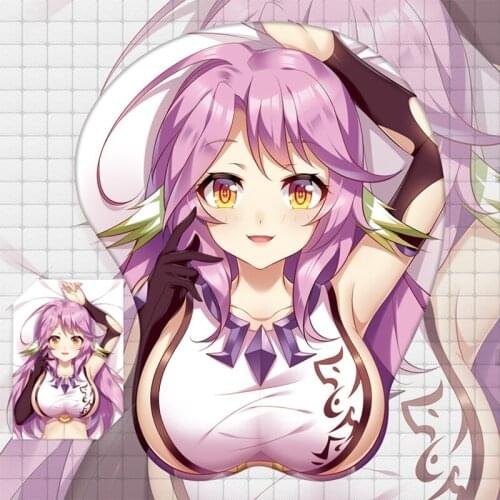 Japanese Anime Game No Game No Life cosplay Jibril 3D Soft Gel Gaming Mouse Pad Ergonomic Mousepad With Wrist Support