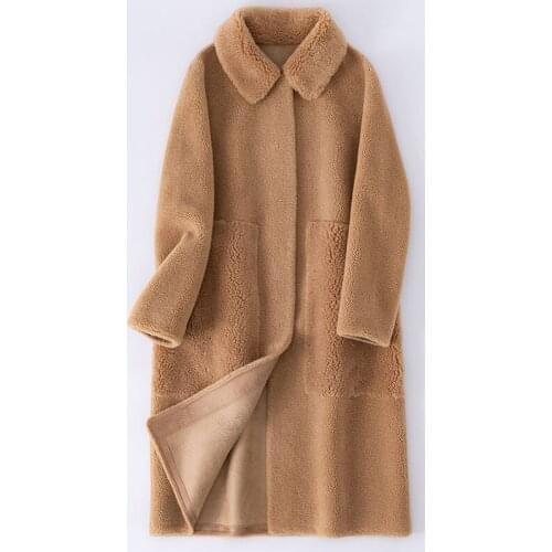 2020 New Winter Jacket Women Lamb Wool Fur Coat Female Loose Overcoat Sheep Shearing Lady Casual Thick Warm Long Outwear P839
