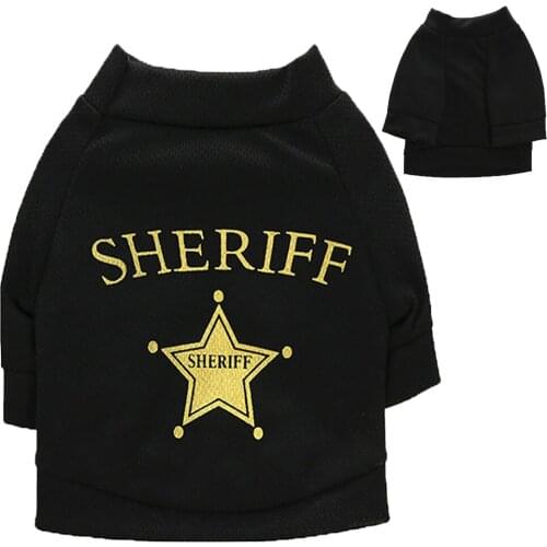 Pet Clothing New Beautiful Simple and Cute Black Printing Letters Stars Long-sleeved T-shirt Sweater Shirt Cat and Dog Clothes