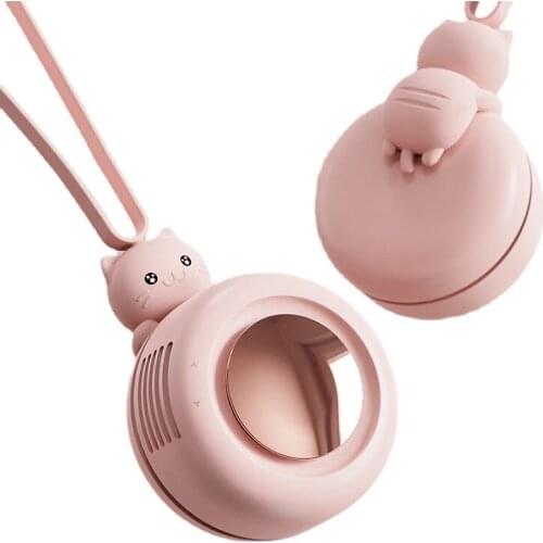 Hanging neck fan usb lazy hanging neck mini portable small portable charging student dormitory without leaf mute