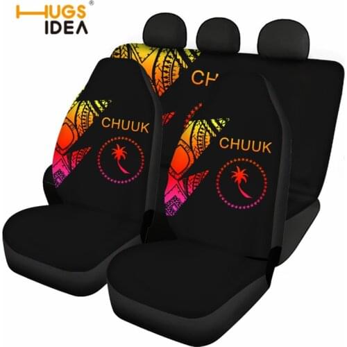 Full Set Car Seat Covers Set Universal Flat Fabric Car Seat Cover Chuuk Flag Print Automatic Seat Protector Fit SUV Truck Van