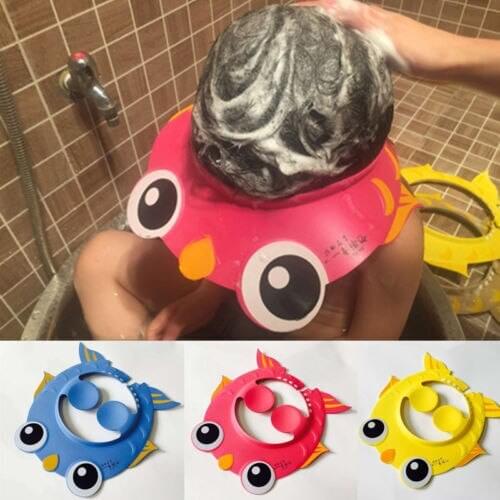 Adjustable Baby kids Shampoo Bath Shower Hat Cap Wash Hair Waterproof Shield Shower Cap Hat With Ears Protector