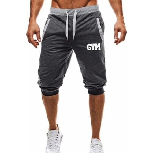 Summer New Mens shorts Printed Casual Fashion Jogger Knee Length Sweatpants Man Fitness Drawstring short