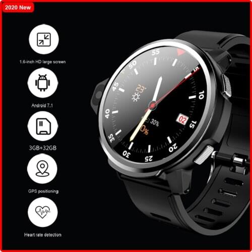 Smart Watch Men 1.6'' Ceramic Craft HD Screen MT6739 Quadcore 3+32GB Two Cameras GPS Heart Rate Monitor Android 7.1 Phone Watch