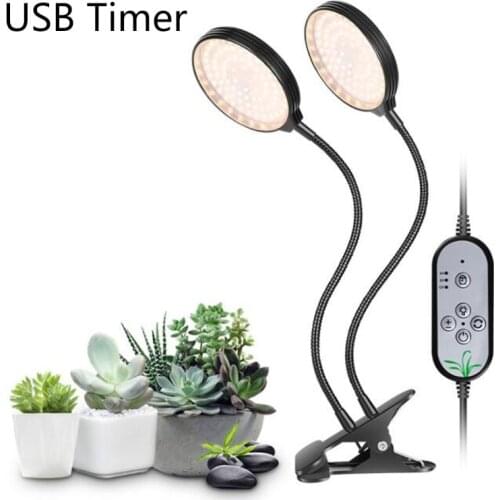 DC5V USB LED Grow Light Yellow Phytolamps with Timer 15W 30W 45W 60W Desktop Clip Phyto Lamps for Plants Flowers Grow Box