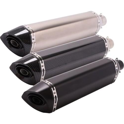 Universal 38-51mm Motorcycle Mufflers Stainless Steel/Carbon Fiber Exhaust Pipe Removable DB Killer Escape 570mm Total Length