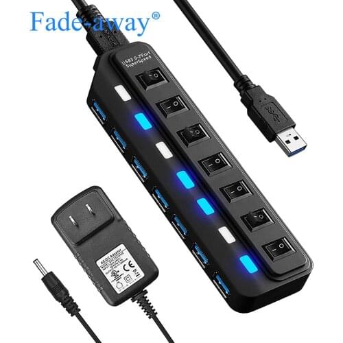 USB HUB 3.0 HUB USB Splitter Multi USB 3.0 HUB USB3 4/ 7 Port Multiport OTG Hab PC Accessories with Power Adapter for Computer