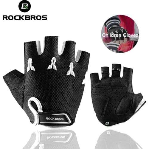 ROCKBROS Cycling Gloves Half Finger Sport Anti-stock Gloves Kids Boys Girl Bike Gloves Kids Guantes Ciclismo Gel Pad Gloves