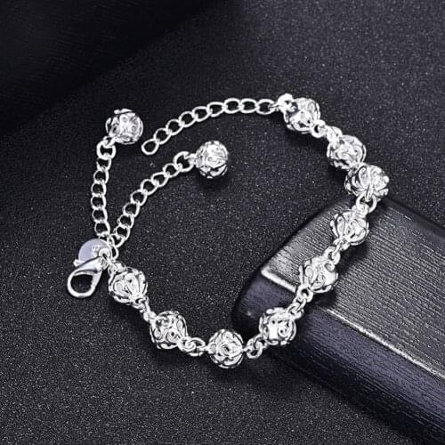 Hot fashion Hollow Lucky ball chain 925 sterling silver Bracelet for woman fine luxury jewelry Wedding party Holiday gifts