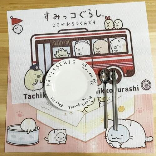 1PC Cartoon Placemat Kids Plate Mat Japanese-style Cute Cat Tableware Pad Non-Slip Placemats Kitchen Dining Accessories
