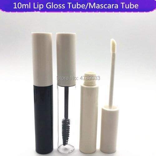 10ml Transparent/Black/White Plastic Lip Gloss Tube Bottles Eyeliner/Mascara Tube Cosmetic Empty Packaging Containers 10/30pcs