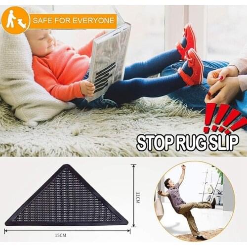 Rug Tapes Non Slip Rug Grippers Reusable Washable Carpets Tape for Area Rugs Underlay Floor Mats 16 Pcs