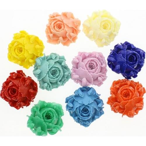 2Pcs/Pack Synthetic Coral Flower Shape Coral Loose Beads Hand Carved Powder Pressed Sunflower 35mm DIY Accessories Accessories