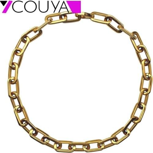 2019 Simple Chain Link Necklace Soldier Gold Chain Thick Long Luxury Women Men Necklaces Vintage Thick Long Chain Wholesale