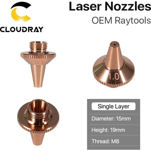 Cloudray 3D Laser Nozzle M8 Dia.15mm Height 19mm Raytools 3D Cutting Nozzle Single & Double Layer For Raytools 3D BT240S BM109