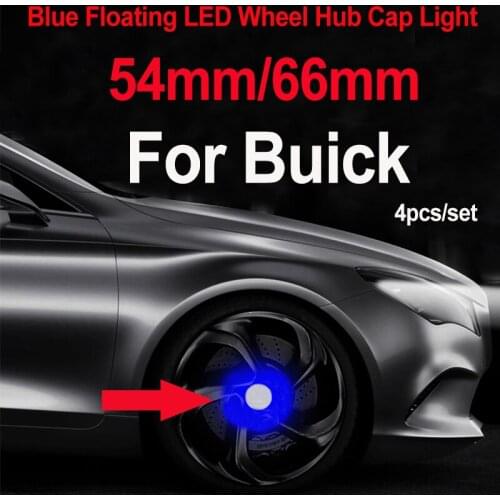 4pcs 54mm 66mm Led Blue Floating Car Emblem Logo Wheel Hub Center Cap Red/Black/Blue for GL8 GL6 Regal Excelle Envision Verano