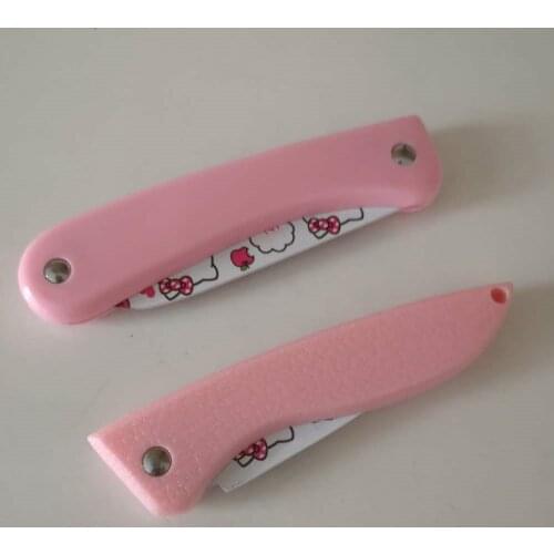 50Pcs/lot Super Cute Princess Pink Folding Kitchen Paring Knife Pocket Self-defense for Girls Gift Wholesale