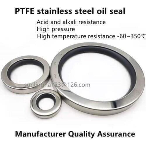 60*75*8mm Double lips PTFE stainless steel oil seal air compressor/vacuum pump/motor shaft seal high quality ISO 9001:2008