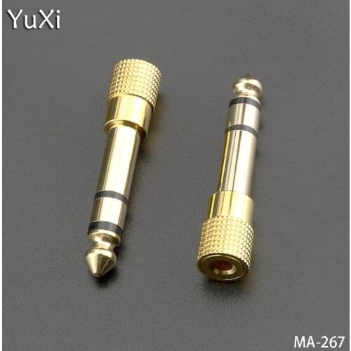 YuXi 2PCS/lot Audio Jack Converter Adapter Stereo Jack 6.35mm Male to 3.5mm Female Audio Plug for Guitar Headset Microphone PC