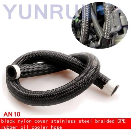 AN10 AN Fitting Racing Braided Hose for car Oil Cooler Hose Black Nylon Oil Cooler Hose AN oil hose