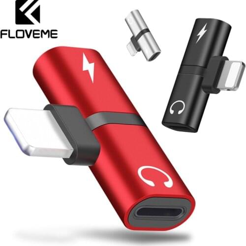 FLOVEME OTG Audio Adapter For iPhone X Adaptador Charging Audio USB Adapter For iPhone 7 Plus Charger Lighting Earphone Splitter