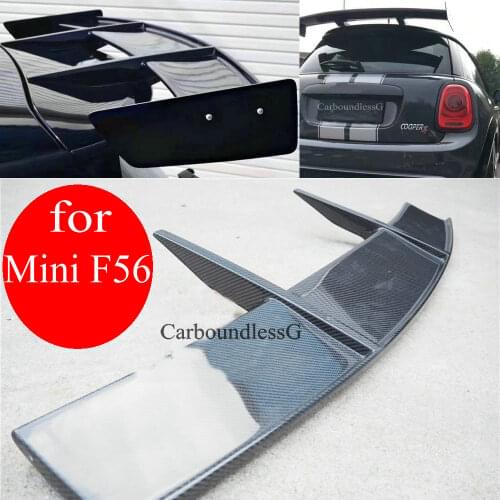Car Spoiler For BMW Mini F56 Cooper FRP / Carbon Fiber Rear Spoiler Roof Wing Racing Spoilers Auto Body Kit Rear Bumper Lip