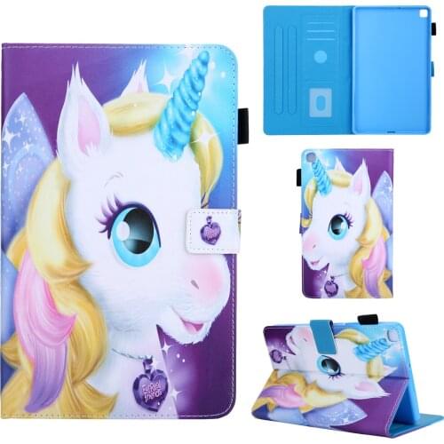 For Samsung Galaxy Tab A 8.0 SM-T290 SM-295 2019 Kawaii Unicorn Pineapple Shell For Galaxy Tab A 8 A8 T290 T295 Wallet Cover Pen