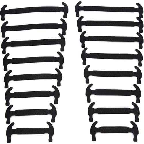 16 adult child black silicone shoelaces