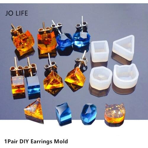 JO LIFE 1PAIR DIY Jewelry Pendant Mould Craft Jewelry Making Tool Women Handmade Epoxy Resin Earring Silicone Mold