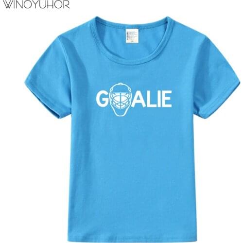 Ice Hockey Goalie Print T Shirt Children Kids Summer Casual Short Sleeve Tops Baby Boys Girls Funny Gift Clothes