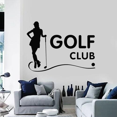 Golf Club Wall Decal Sport Game Girl Hobby Golfer Room Interior Decor Door Window Vinyl Stickers Silhouette Art Wallpaper E460
