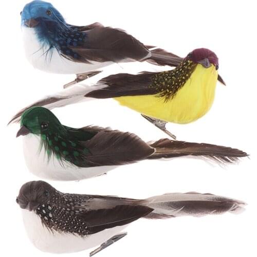 Simulated feather bird Garden forest floral decoration Foam feather product Fake bird sparrow Household decoration