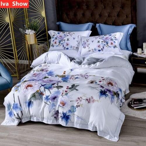 Iva Show White Premium Tencel Bedding Home Bed Set Glossy And Soft Tencel Four-piece High Quality Sleep Experience Bedding Set