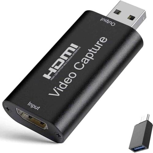 Audio Video Capture Cards,HDMI to USB 2.0/USB C High Definition Full HD 1080P 30Fps Record Via DSLR Camcorder Action Cam