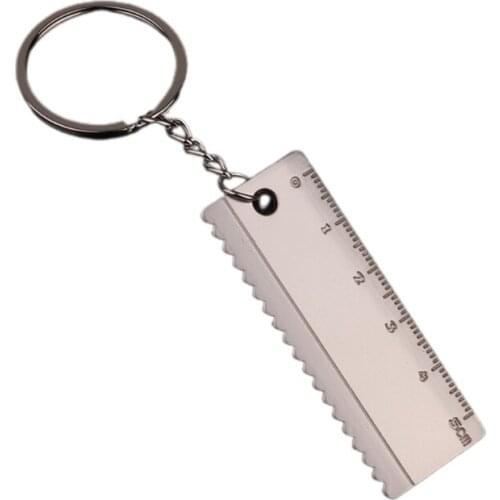 M4YD Mini Brass Ruler with Key Chain Portable Measuirng Tool 5 Centimeters Gift Fathers Day Birthday Brass Office