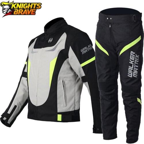Motorcycle Jacket Man Set Moto Protection Windproof Waterproof Motorbike Riding Moto Jacket + Pants Suit Body Armor for 4 Season
