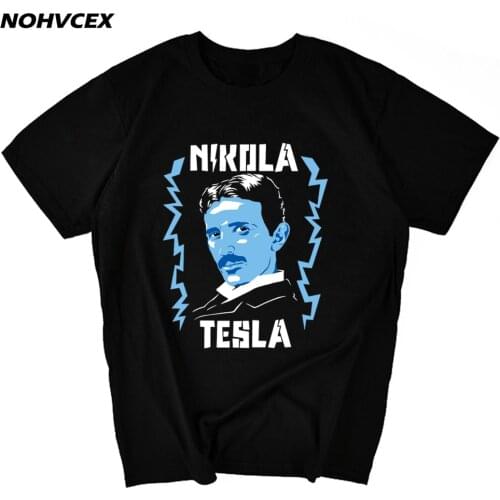 Men And Women Printing Nikola Tesla T-shirt O-Neck Short Sleeves American Inventor Physics T-Shirt