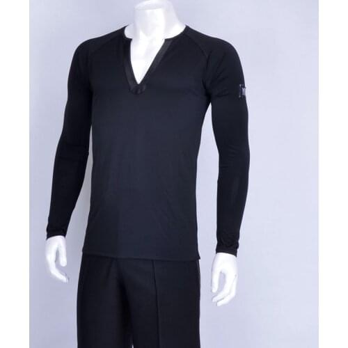 Ballroom dance Latin dance V collar men long sleeve shirt MS14013