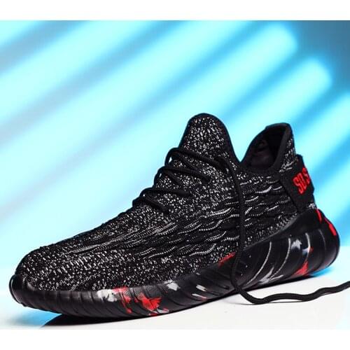 New mens casual shoes camouflage light red large size 48 sneakers mesh size 11 flying knit sports jogging size 45 mens shoes