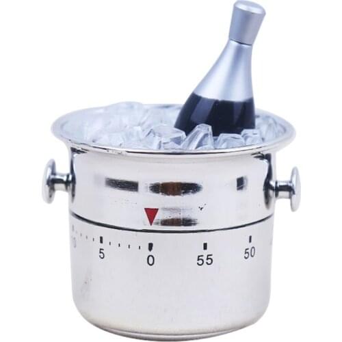 2021 New Household Bucket Shaped Kitchen Timer Kitchen Bell Plastic Mechanical Wind-Up Timer Time Reminder for Kitchen Supplies