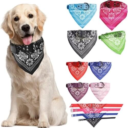 Lovely Adjustable Small Dog Collar For Dogs Small Pet Slobber Towel Pitbull Cat Collar Print Scarf Design Neckerchief