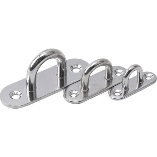 Oval Eye Board Marine Deck Buckle Staple Boat Shade Sail Mounting Fastening Set - 304 Marine Grade Stainless Steel