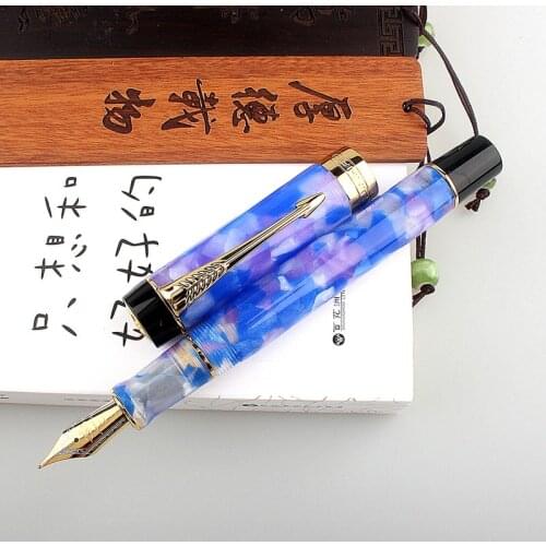 Jinhao Centennial 100 Fountain Pen 18KGP Golden Plated M Nib 0.7mm Acrylic Ink Pen With Arrow Clip