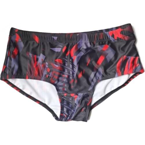 With Push Pad Swim Trunks 2021 New Mens Swimwear Abstract Printing Fashion Small Flat Angle Quick Drying Hot Spring Beachwear