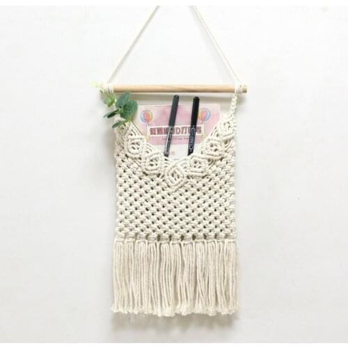 Hand-Woven Net Bag Storage Rack Hanging Magazine Storage Organizer Tapestry Net Home Decor Book Net Pocket Home Hanging Ornament