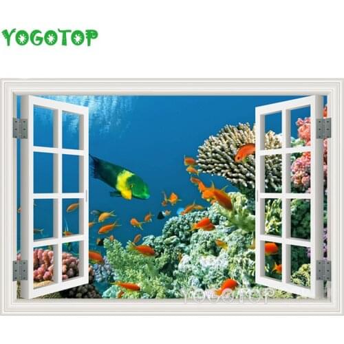 Underwater World Diamond Painting Square Round Diamond Mosaic Needlework DIY 3D Diamond Embroidery window fish Handmade YY4495