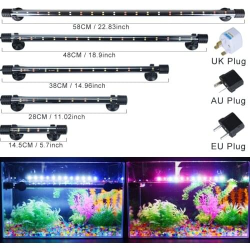 14-58CM 220V Aquarium Light Fish Tank Submersible Light Lamp Waterproof Underwater LED Plant Light Aquarium Lighting accessoires