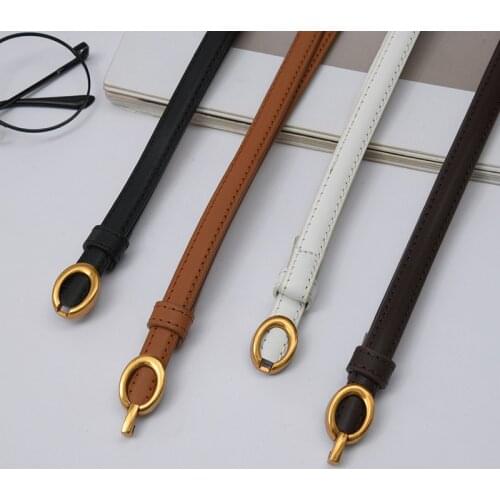 Adjustable PU Leather Ladies Dress Belts Skinny Thin Women Waist Belts Strap Gold Color Buckle Female Belts Pasek Damski Dress